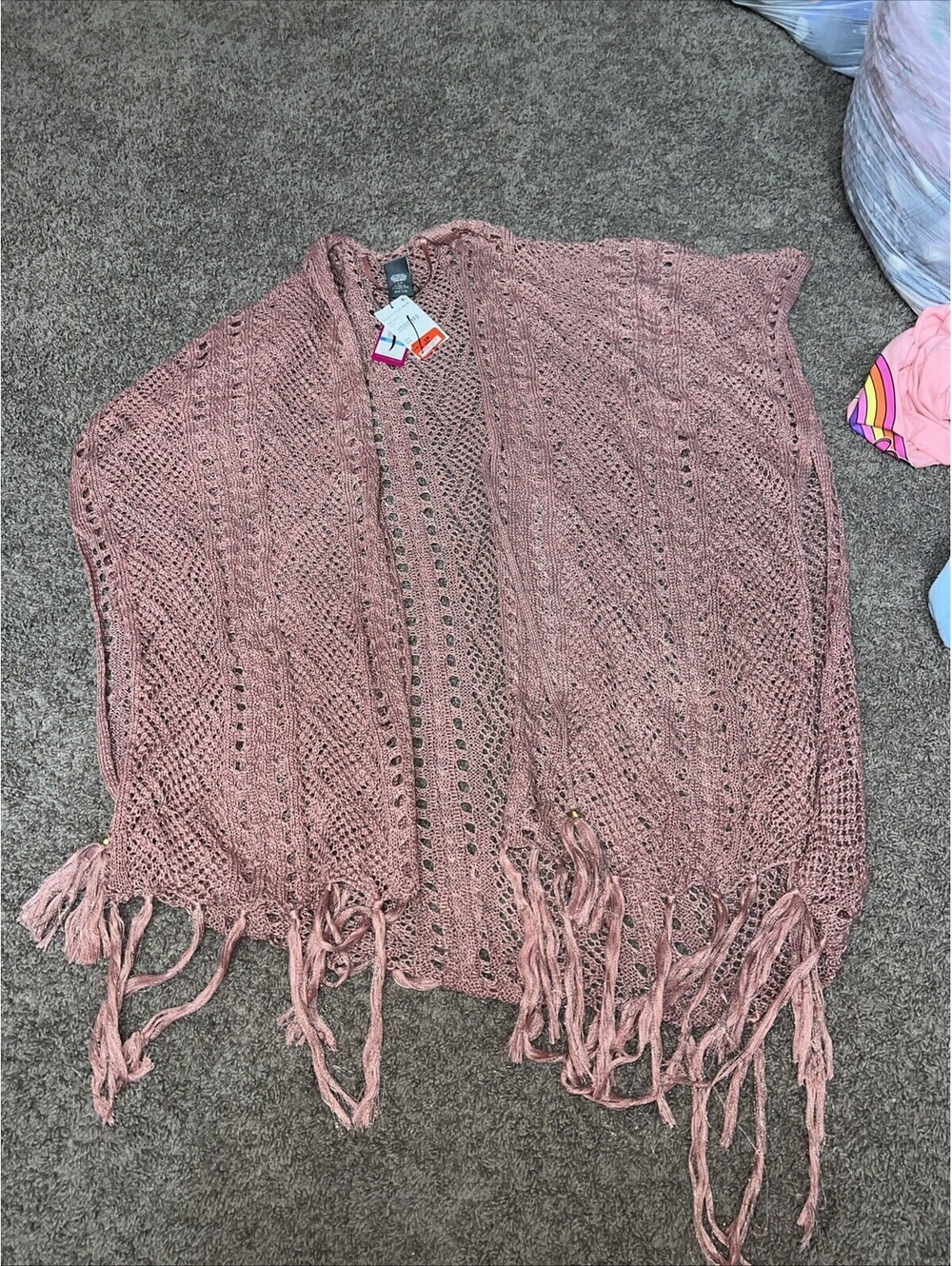 Vince Camuto Clay Tasseled Shawl One Size Clay